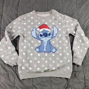 Disney Christmas Stitch Pullover Adults Medium Gray Holiday Casual Sweater Warm